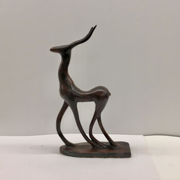 Sculpture titled "Gazelle" by Ghyslaine Leonelli, Original Artwork, Resin