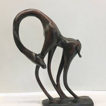Escultura intitulada "Girafe" por Ghyslaine Leonelli, Obras de arte originais, Resina