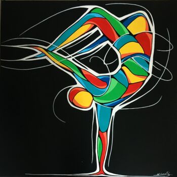 Schilderij getiteld "Breack dance" door Ghyslaine Leonelli, Origineel Kunstwerk, Acryl