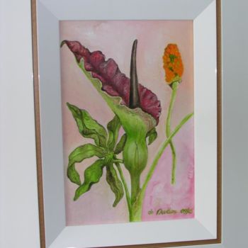 Schilderij getiteld "fleur de dracaena" door Ghyslaine De Sevlian, Origineel Kunstwerk, Olie