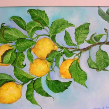 「Les citrons de notr…」というタイトルの絵画 Ghyslaine De Sevlianによって, オリジナルのアートワーク, オイル