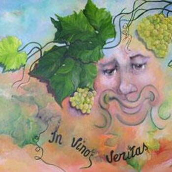 Peinture intitulée ""IN VINO VERITAS"" par Ghyslaine De Sevlian, Œuvre d'art originale, Huile