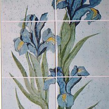 Peinture intitulée "les iris" par Ghyslaine De Sevlian, Œuvre d'art originale, Huile