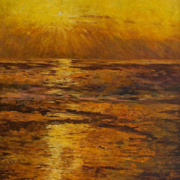 Pintura intitulada "Dorados en el mar" por Guillermina Zenteno, Obras de arte originais, Óleo