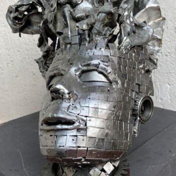 Sculpture titled "LIBERO SCORRERE" by Giacomo Bertolino, Original Artwork, Metals