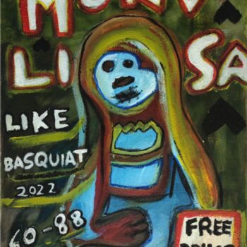 Картина под названием "Monalisa Like Basqu…" - Giacomo Dari, Подлинное произведение искусства, Масло Установлен на Деревянна…