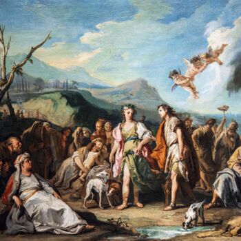 绘画 标题为“Anzia et Abrocome s…” 由Giambattista Tiepolo, 原创艺术品, 油