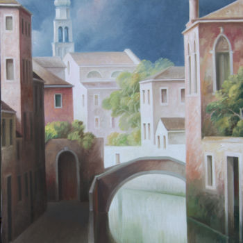 Painting titled "Venezia" by Giampaolo Ghisetti, Original Artwork, Oil