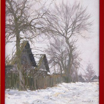 Pittura intitolato "Nevicata di Igor Ba…" da Gian Arcari, Opera d'arte originale, Olio