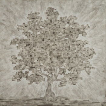 Pintura titulada "Geometric tree" por Gian Luigi Delpin, Obra de arte original, Acrílico