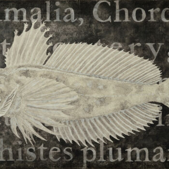 Painting titled "Taxonomic fish" by Gian Luigi Delpin, Original Artwork, Acrylic Mounted on Wood Stretcher frame