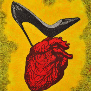 Peinture intitulée "Trampled heart" par Gian Luigi Delpin, Œuvre d'art originale, Acrylique