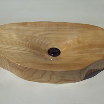 Design intitulée "vasque en bois 2" par Laurent Giancani, Œuvre d'art originale, Accessoires