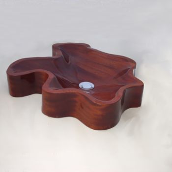 Design intitulée "vasque en bois 7" par Laurent Giancani, Œuvre d'art originale, Accessoires