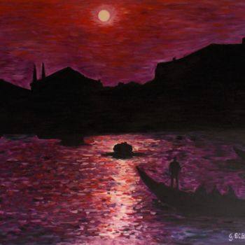 Pittura intitolato "tramonto-a-venezia" da Giancarlo Di Battista, Opera d'arte originale