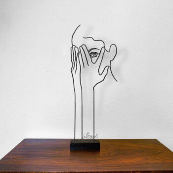 Skulptur mit dem Titel "Un filo per guardare" von Giancarlo Morandi, Original-Kunstwerk, Draht