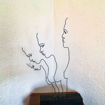 Escultura titulada "Un filo per alzare…" por Giancarlo Morandi, Obra de arte original, Metales