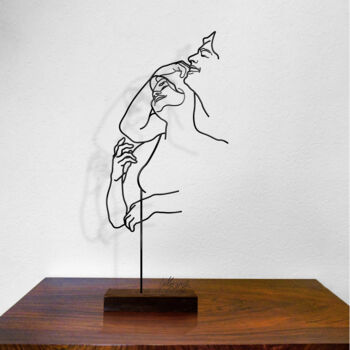 Escultura titulada "Abbraccio" por Giancarlo Morandi, Obra de arte original, Alambre