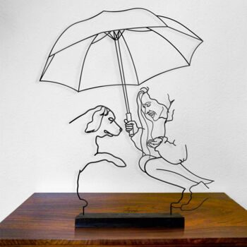 Rzeźba zatytułowany „Pioggia” autorstwa Giancarlo Morandi, Oryginalna praca, Drut