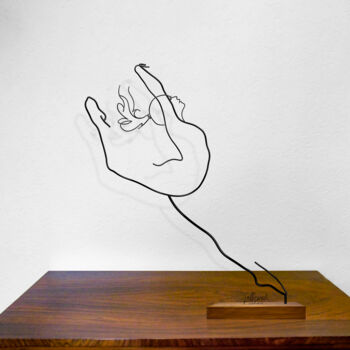 Escultura titulada "Un filo per la Ginn…" por Giancarlo Morandi, Obra de arte original, Alambre