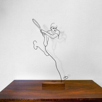 Sculpture intitulée "Jannik, il rovescio" par Giancarlo Morandi, Œuvre d'art originale, Fil de fer