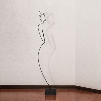 Γλυπτική με τίτλο "Un filo una donna" από Giancarlo Morandi, Αυθεντικά έργα τέχνης, Καλώδιο
