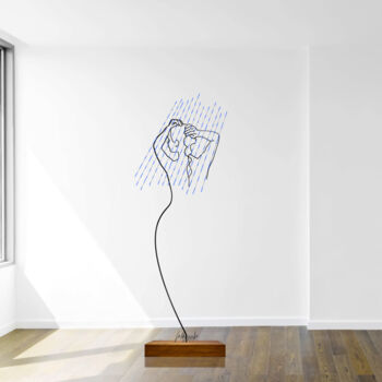 Escultura titulada "Un filo bagnato" por Giancarlo Morandi, Obra de arte original, Alambre