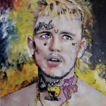 Painting titled "Lil Peep The Rapper" by Gian Carlo Viviani, Original Artwork, Oil