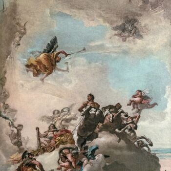 Peinture intitulée "Le triomphe d'Hercu…" par Giandomenico Tiepolo, Œuvre d'art originale, Huile