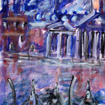 Pittura intitolato "Le tre gondole" da Gianfranco Villanova, Opera d'arte originale, Acrilico