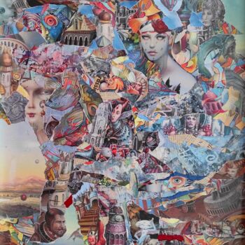Collages intitulée "Dans un monde d'aut…" par Giango, Œuvre d'art originale, Collages