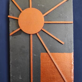 Κολάζ με τίτλο "Le soleil de bois s…" από Giango, Αυθεντικά έργα τέχνης, Κολάζ Τοποθετήθηκε στο Πέτρα