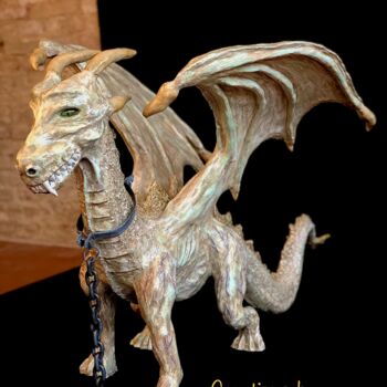 Sculptuur getiteld "The Dragon" door Gianluca Conoscenti, Origineel Kunstwerk, Cement