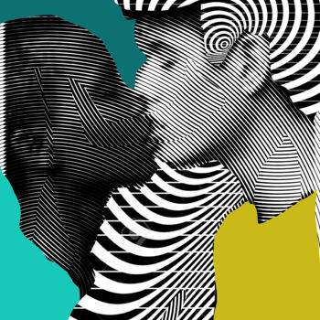 Prenten & gravures getiteld "KISS TWO" door Gianluca Ferreri, Origineel Kunstwerk, Digitale afdruk