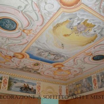 Pittura intitolato "soffitto dipinto ar…" da Luke, Opera d'arte originale