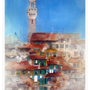 Peinture intitulée "Siena.jpg" par Gianluigi Punzo, Œuvre d'art originale, Aquarelle