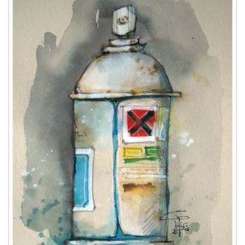 제목이 "Blue spray"인 미술작품 Gianluigi Punzo로, 원작, 수채화