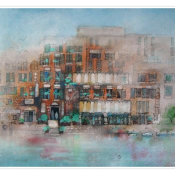 Painting titled "Imma's Hotel" by Gianluigi Punzo, Original Artwork, Watercolor