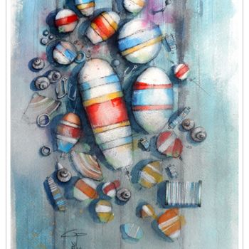 Peinture intitulée "Colours" par Gianluigi Punzo, Œuvre d'art originale, Aquarelle