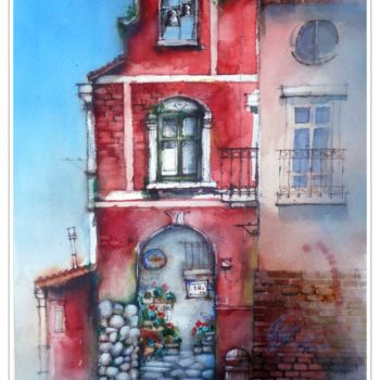 Painting titled "Ravello" by Gianluigi Punzo, Original Artwork, Watercolor