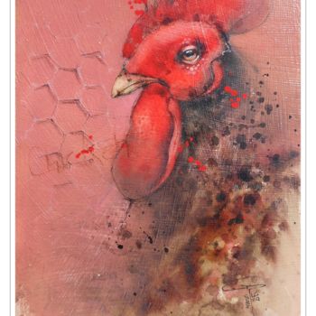 Peinture intitulée "Chicken" par Gianluigi Punzo, Œuvre d'art originale, Gouache