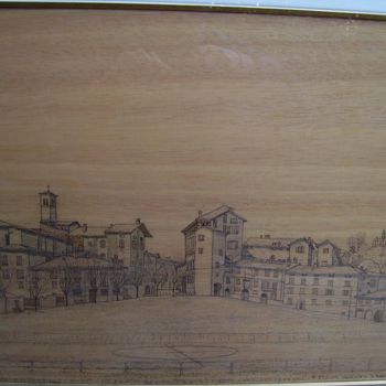 Dessin intitulée "Bergamo - Città Alt…" par Gianluigi Riva, Œuvre d'art originale, Autre