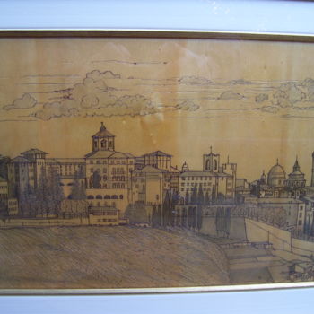Рисунок под названием "Bergamo - Città Alt…" - Gianluigi Riva, Подлинное произведение искусства, Другой