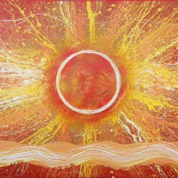 Peinture intitulée "SOLE ROSSO" par Gianmaria D'Andrea (GIANDANIX), Œuvre d'art originale, Émail Monté sur Châssis en bois