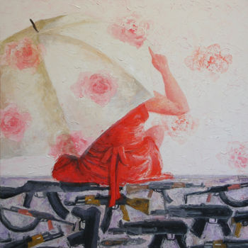Pittura intitolato "Fate l'amore non la…" da Gianna Bucelli, Opera d'arte originale, Olio