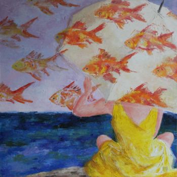 Pittura intitolato "Il Cielo sopra di Me" da Gianna Bucelli, Opera d'arte originale, Olio