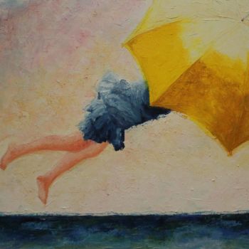 Pittura intitolato "Volando sul Mare" da Gianna Bucelli, Opera d'arte originale, Olio