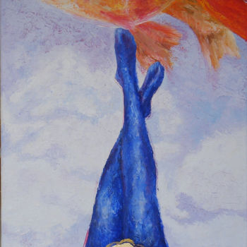 Pittura intitolato "Toccando il Pesce R…" da Gianna Bucelli, Opera d'arte originale, Olio