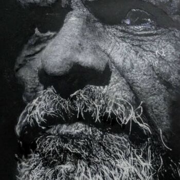 Tekening getiteld "Old man" door Giannecarlo Comissiong, Origineel Kunstwerk, Pastel