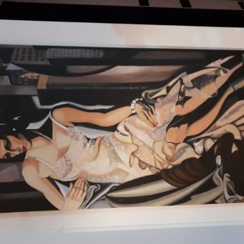 Painting titled "Ritratto di Mrs All…" by Gianni Cuscianna, Original Artwork, Oil